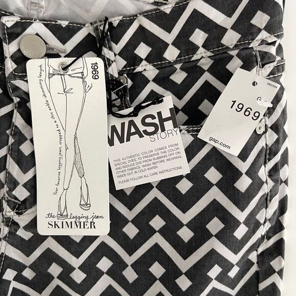 NWT GAP 1969 Mid-rise Legging Skimmer Jeans (Geometric Black/White) - 25P - Picture 8 of 11